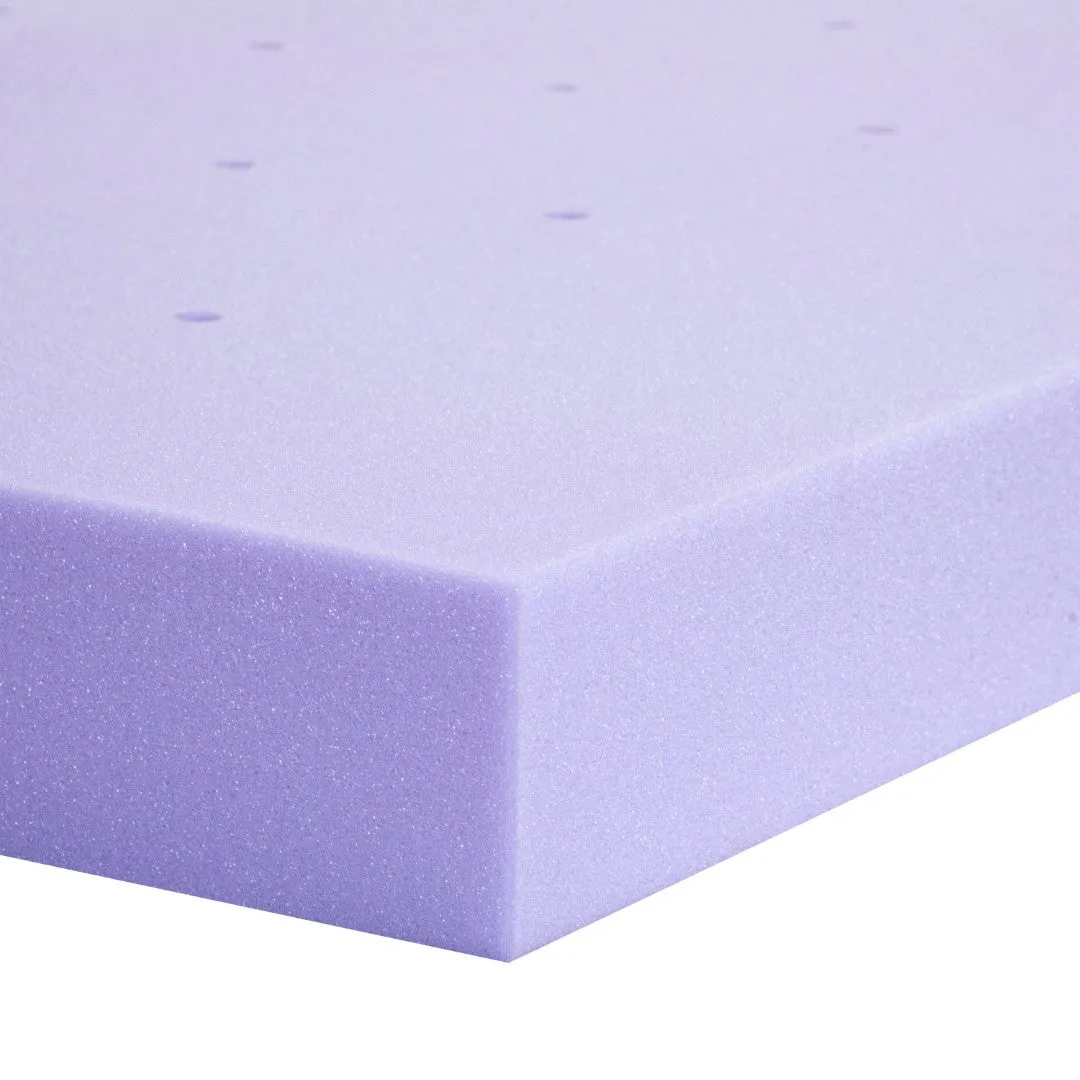 3 Inch Lavender Infused Full Memory Foam Mattress Topper with Ventilated Design and CertiPUR-US Certified Foam