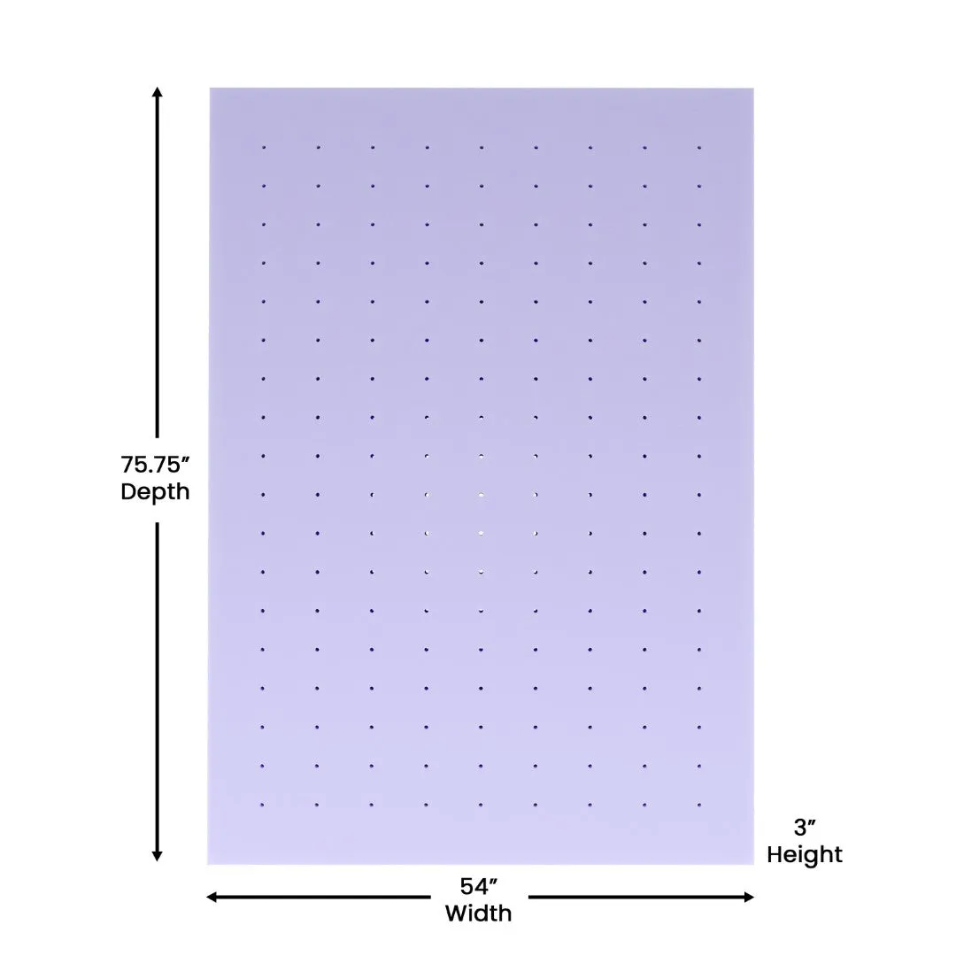3 Inch Lavender Infused Full Memory Foam Mattress Topper with Ventilated Design and CertiPUR-US Certified Foam