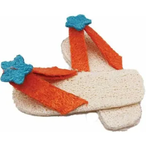 A &E Cages Nibbles Small Animal Loofah Chew Toy Flip Flops; 1ea