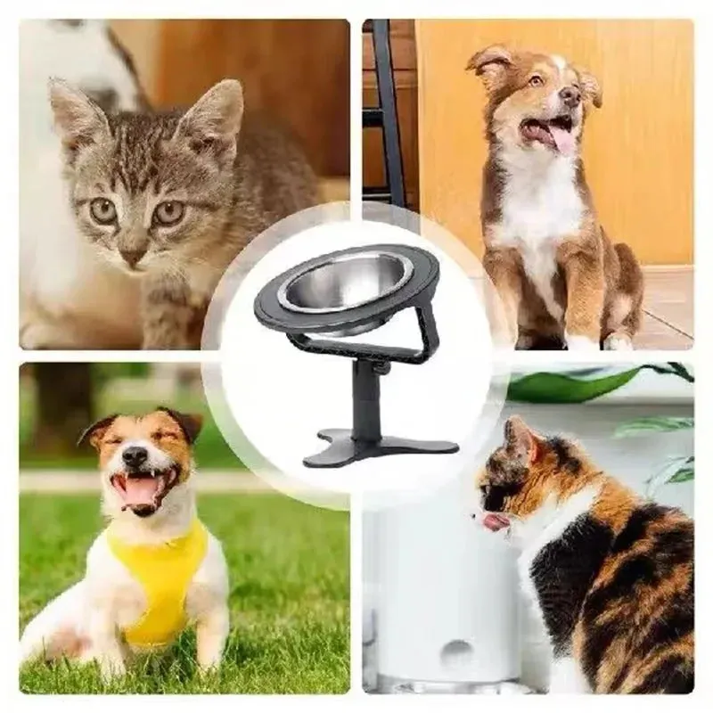 Adjustable Height Pet Feeder with Stainless Steel Bowls