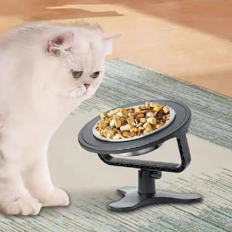 Adjustable Height Pet Feeder with Stainless Steel Bowls
