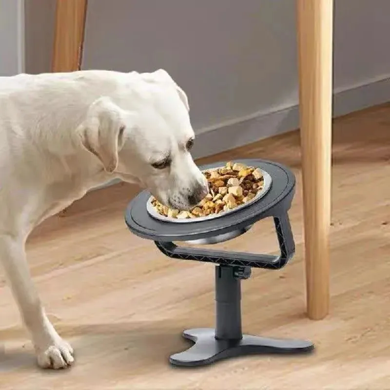 Adjustable Height Pet Feeder with Stainless Steel Bowls