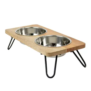 Ancol Hungry Paws Raised Twin Feeder With 2 Bowls Included
