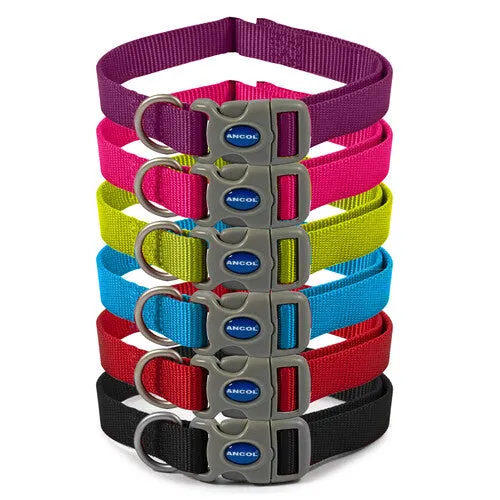 Ancol Viva Nylon Adjustable Collar Pink 45-70cm Size 5-9