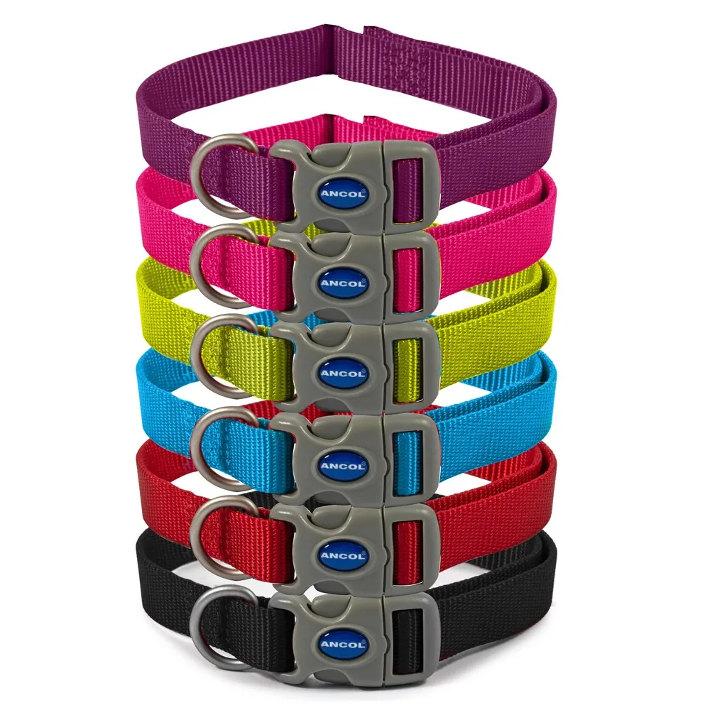 Ancol Viva Nylon Adjustable Collar Pink 45-70cm Size 5-9