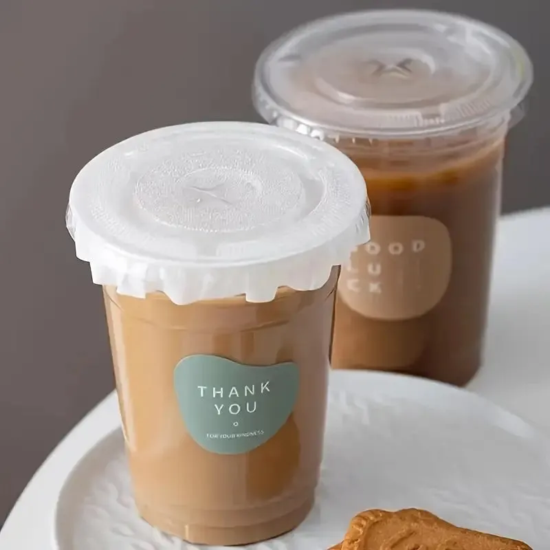 CAFE' 500pcs Leak Proof Paper Film Cup Lid Liners
