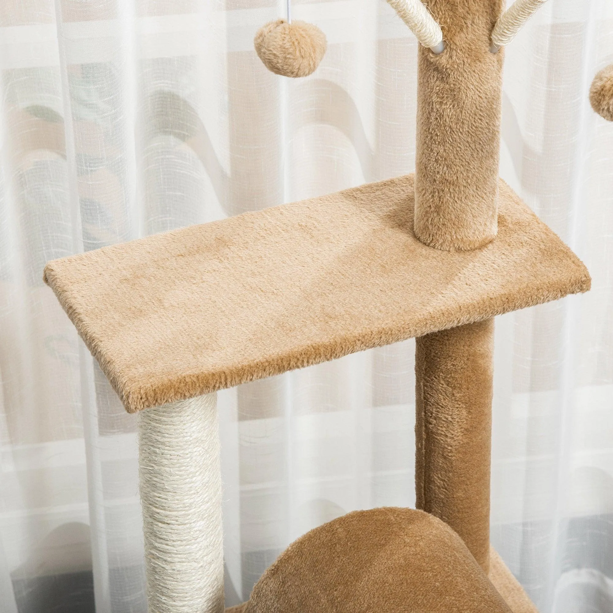 Cat Tree Tower Activity Center, 121cm - Light Brown