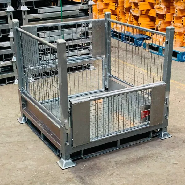 Collapsible Stillage Pallet Cage, Heavy Duty (1500KG) Capacity, Galvanised 1125w x 1125d x 1000h