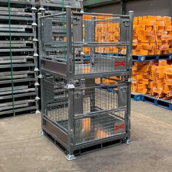 Collapsible Stillage Pallet Cage, Heavy Duty (1500KG) Capacity, Galvanised 1125w x 1125d x 1000h