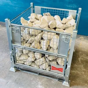Collapsible Stillage Pallet Cage, Heavy Duty (1500KG) Capacity, Galvanised 1125w x 1125d x 1000h