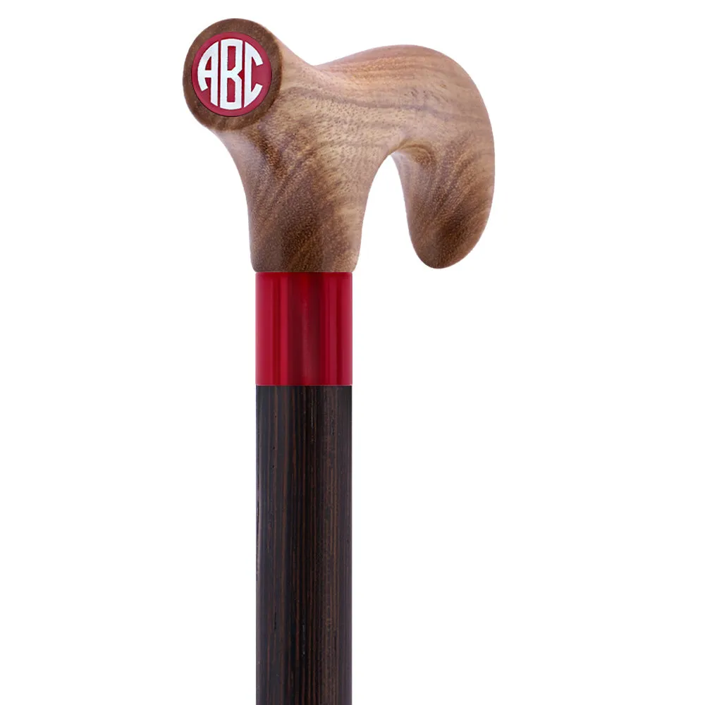 Color Option Wooden Derby Handle Walking Cane with Personalized Engraving Option