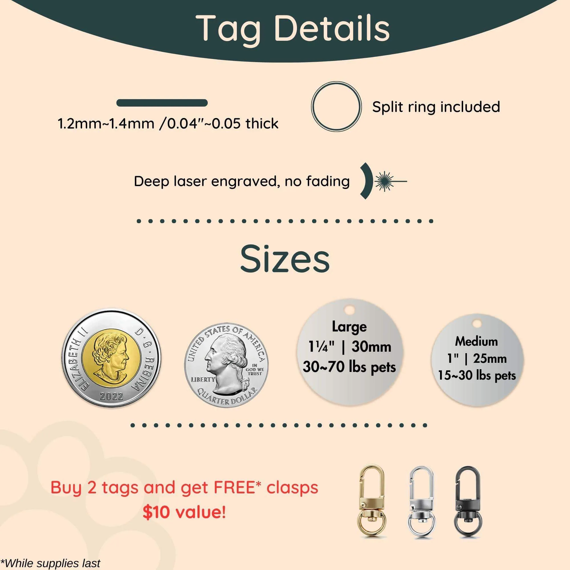 Deeply Engraved Dog Tags - Symbols Edition