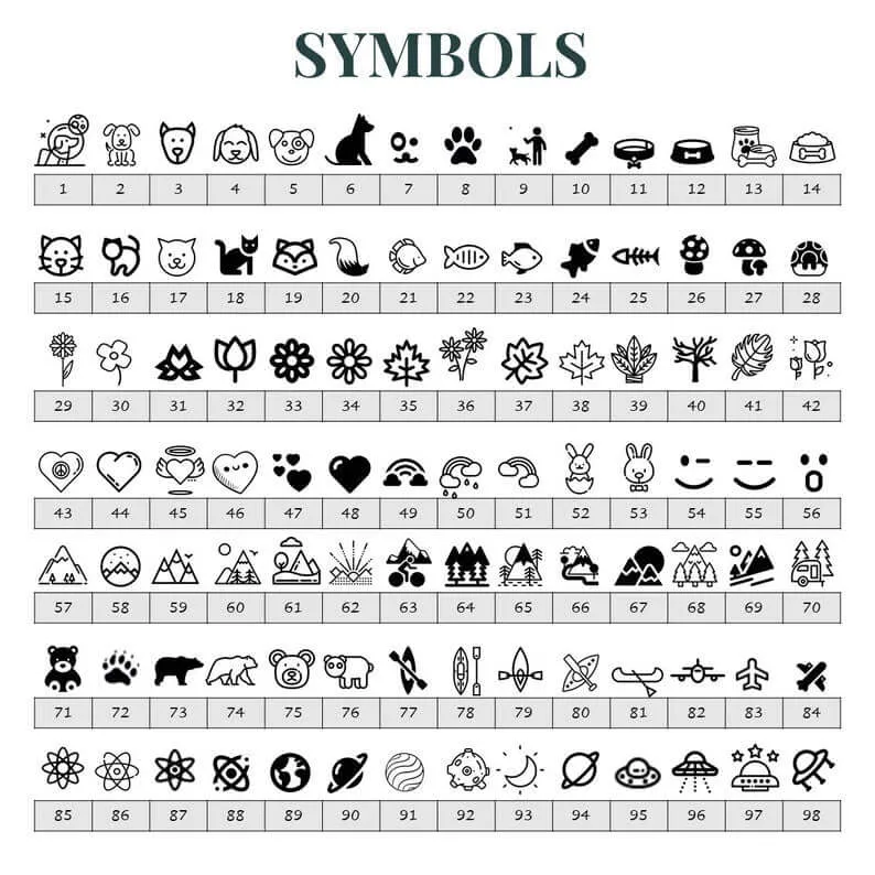 Deeply Engraved Dog Tags - Symbols Edition