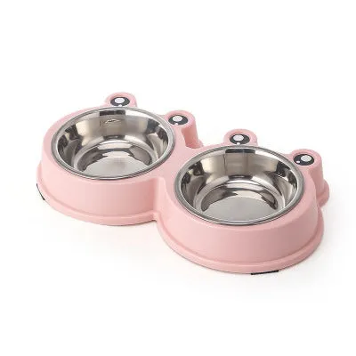 Dog Bowl Food Water Feeder Stainless Steel