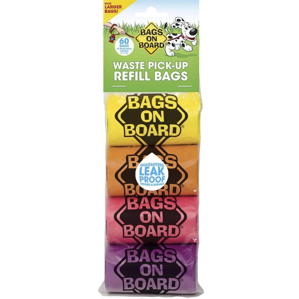Dog Waste Pick Up Refill Bags 60 count - Bags on Board
