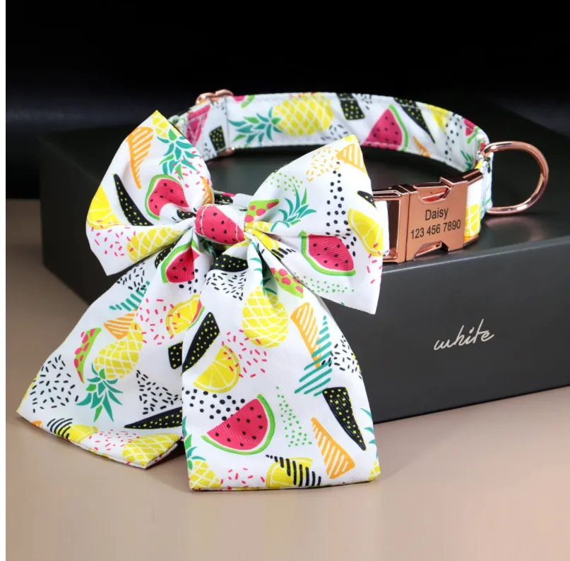 Floral Butterfly Collars for Wedding | Personalized Dog ID Collar