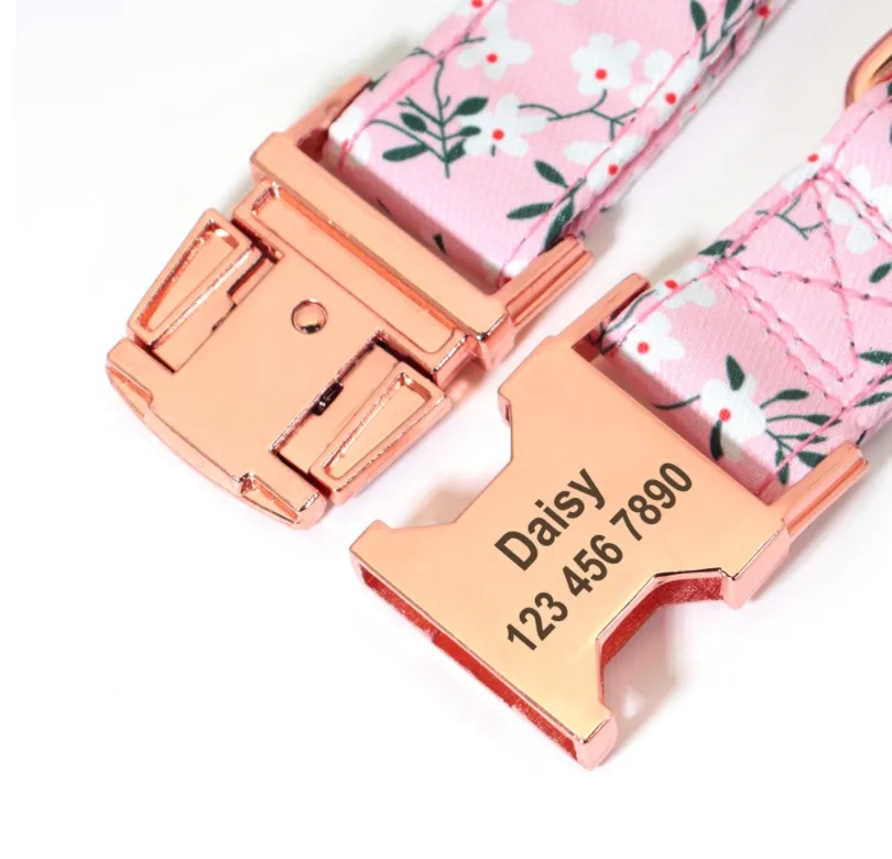 Floral Butterfly Collars for Wedding | Personalized Dog ID Collar