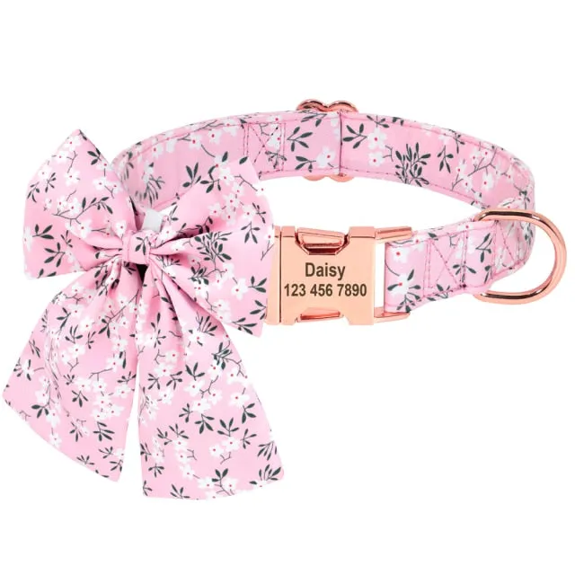 Floral Butterfly Collars for Wedding | Personalized Dog ID Collar