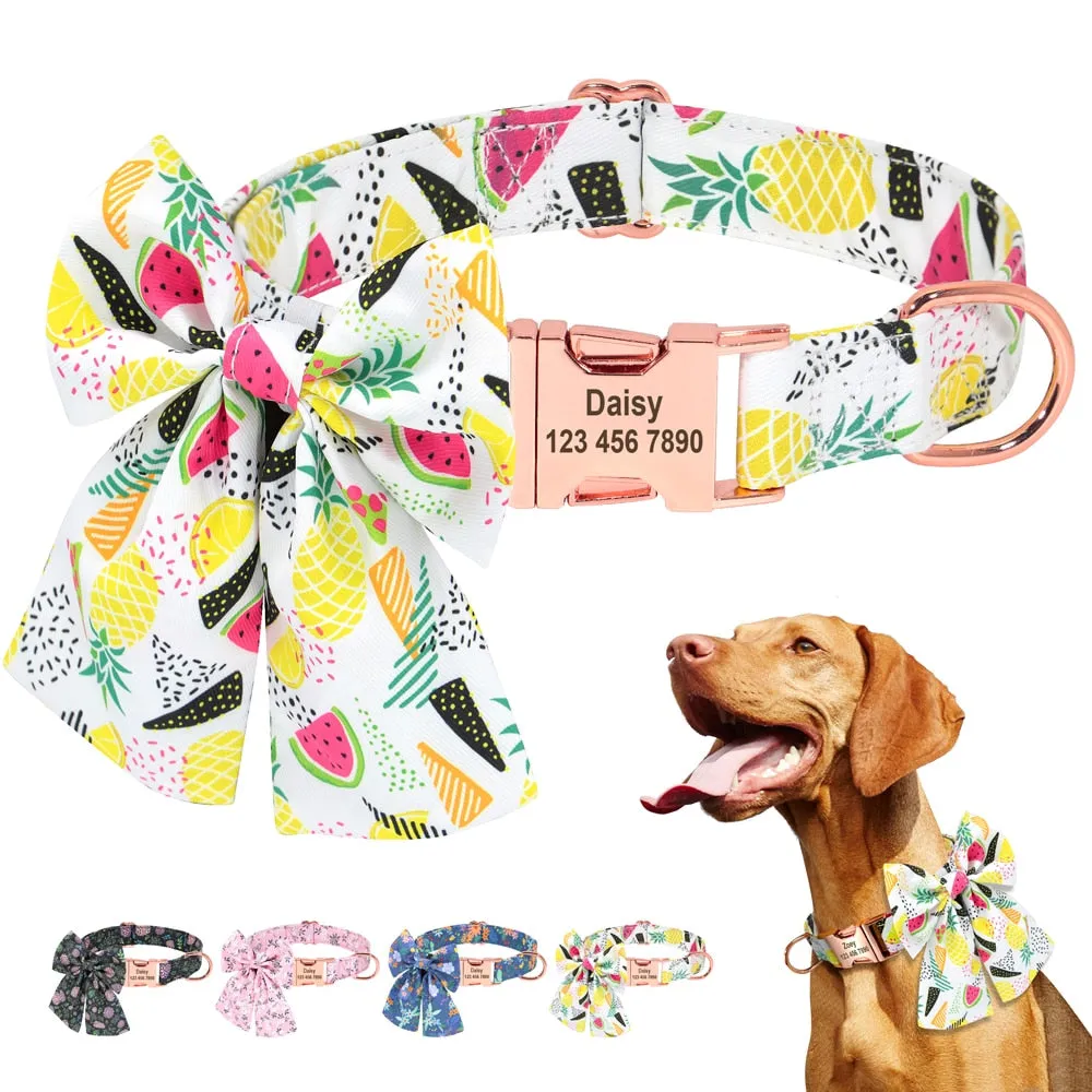 Floral Butterfly Collars for Wedding | Personalized Dog ID Collar