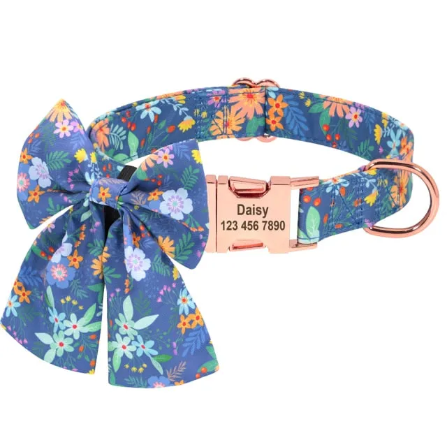 Floral Butterfly Collars for Wedding | Personalized Dog ID Collar