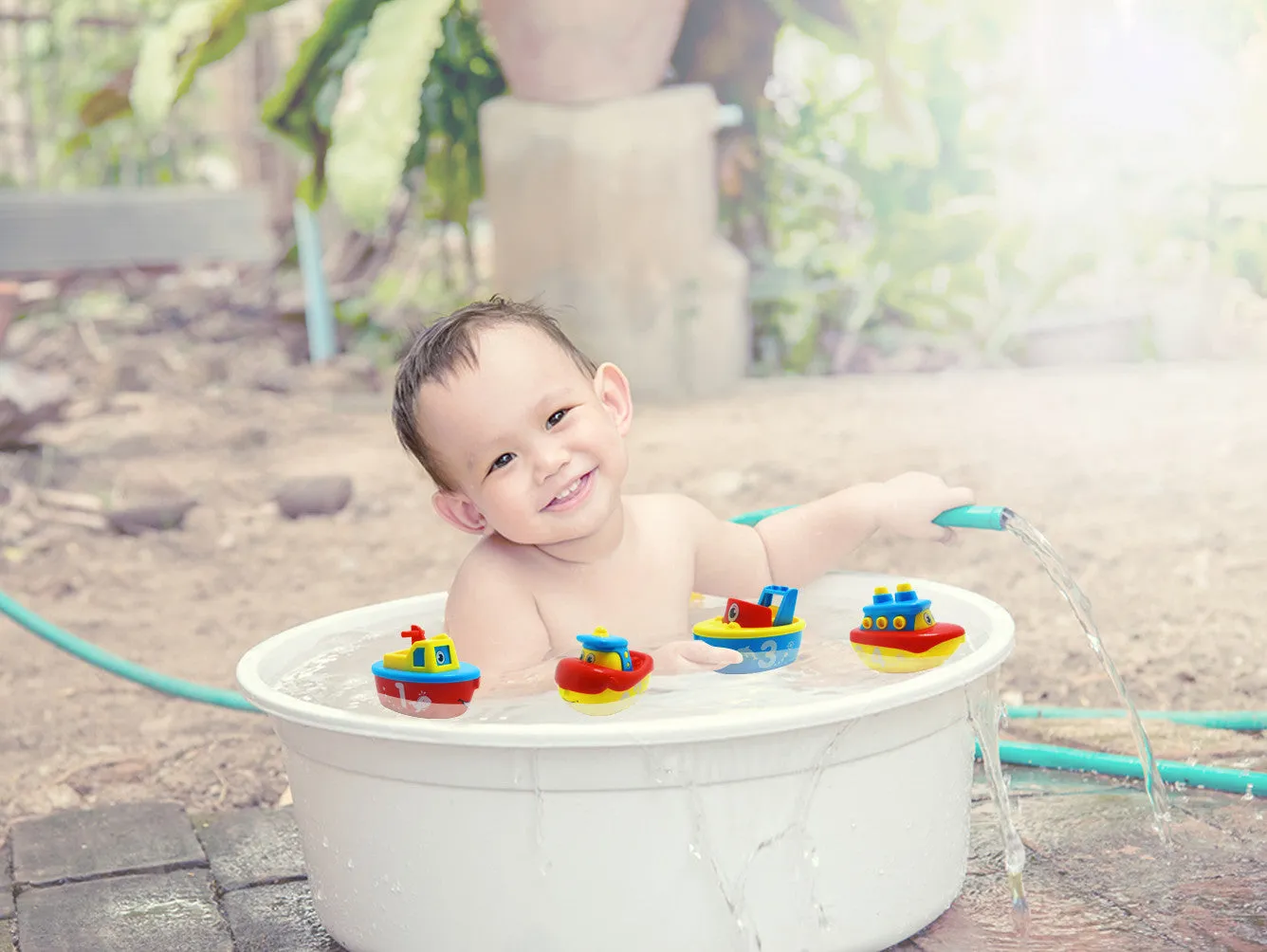 Fun Bath Toys for Boys and Girls - 4 Magnet Boats for Toddlers & Kids - Fun & Educational