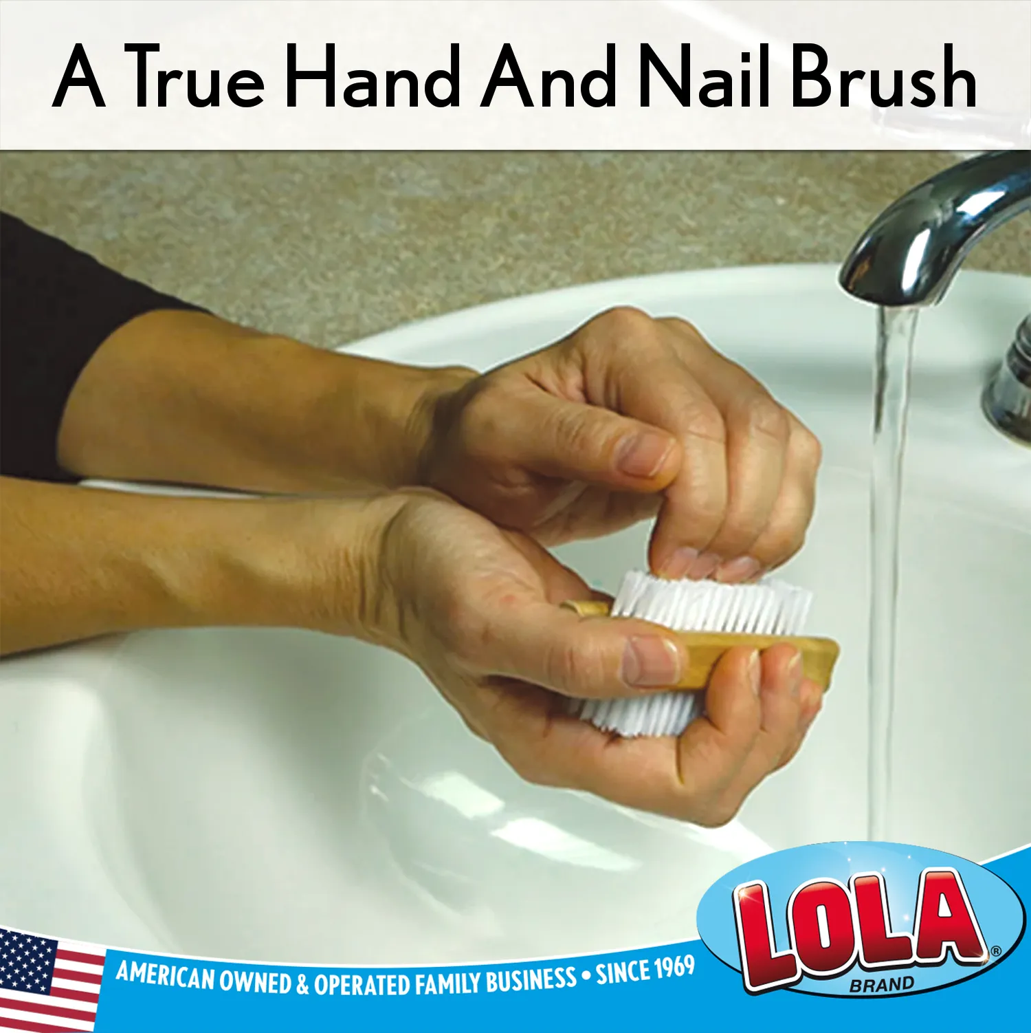 Hand & Nail Brush, Wood Block - 3 Pack