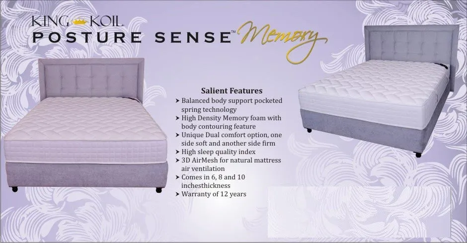 King Koil Memory Foam Mattress with Pocket Spring - Posture Sense