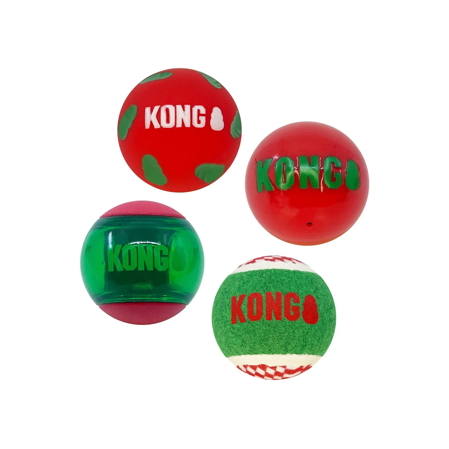 Kong Occasions Balls (4 Pack) - Christmas