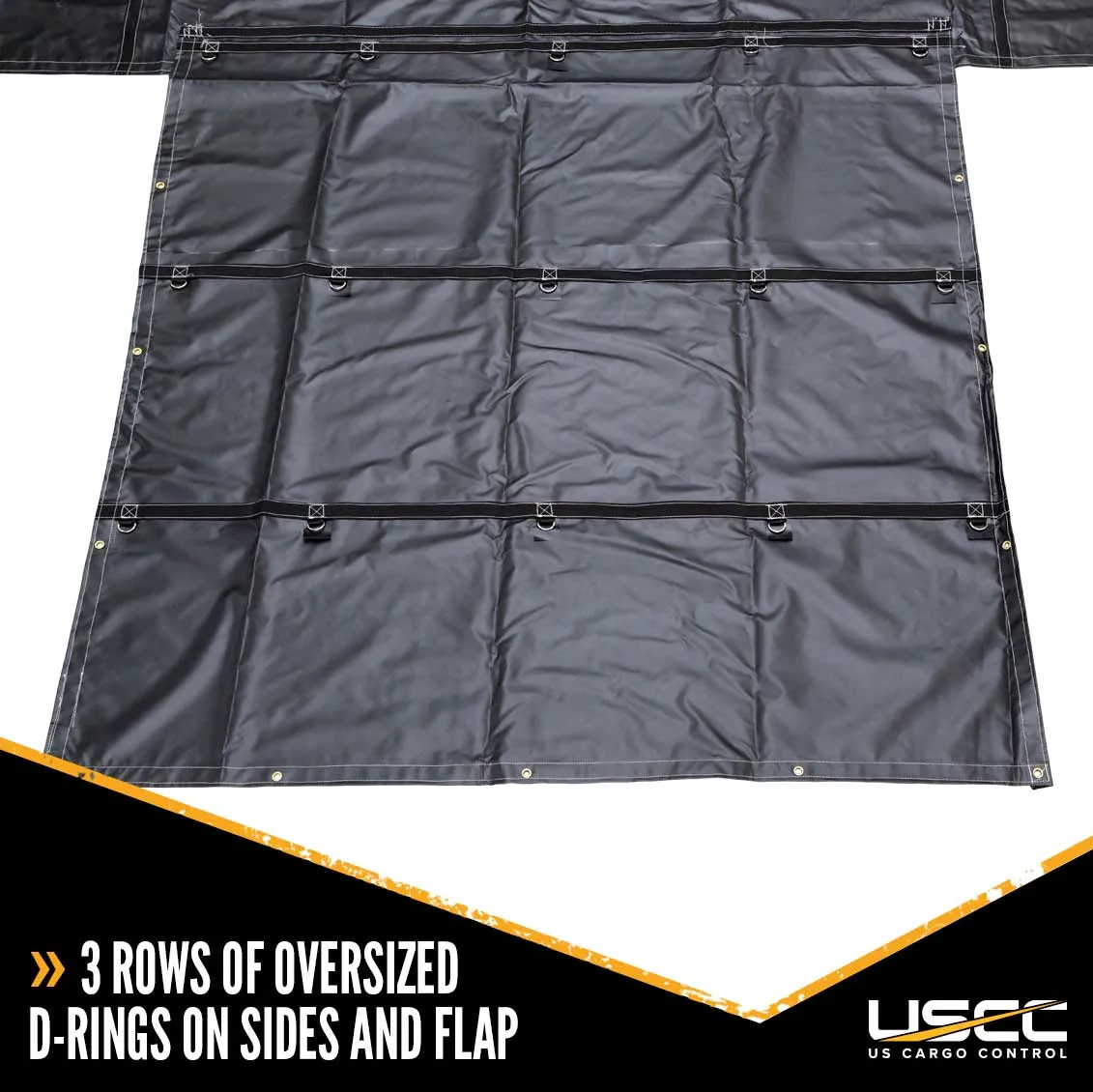 Lumber Tarp - 24' x 28' (8' Drop & Flap) - 14 oz./18 oz. Combo Black Tarp