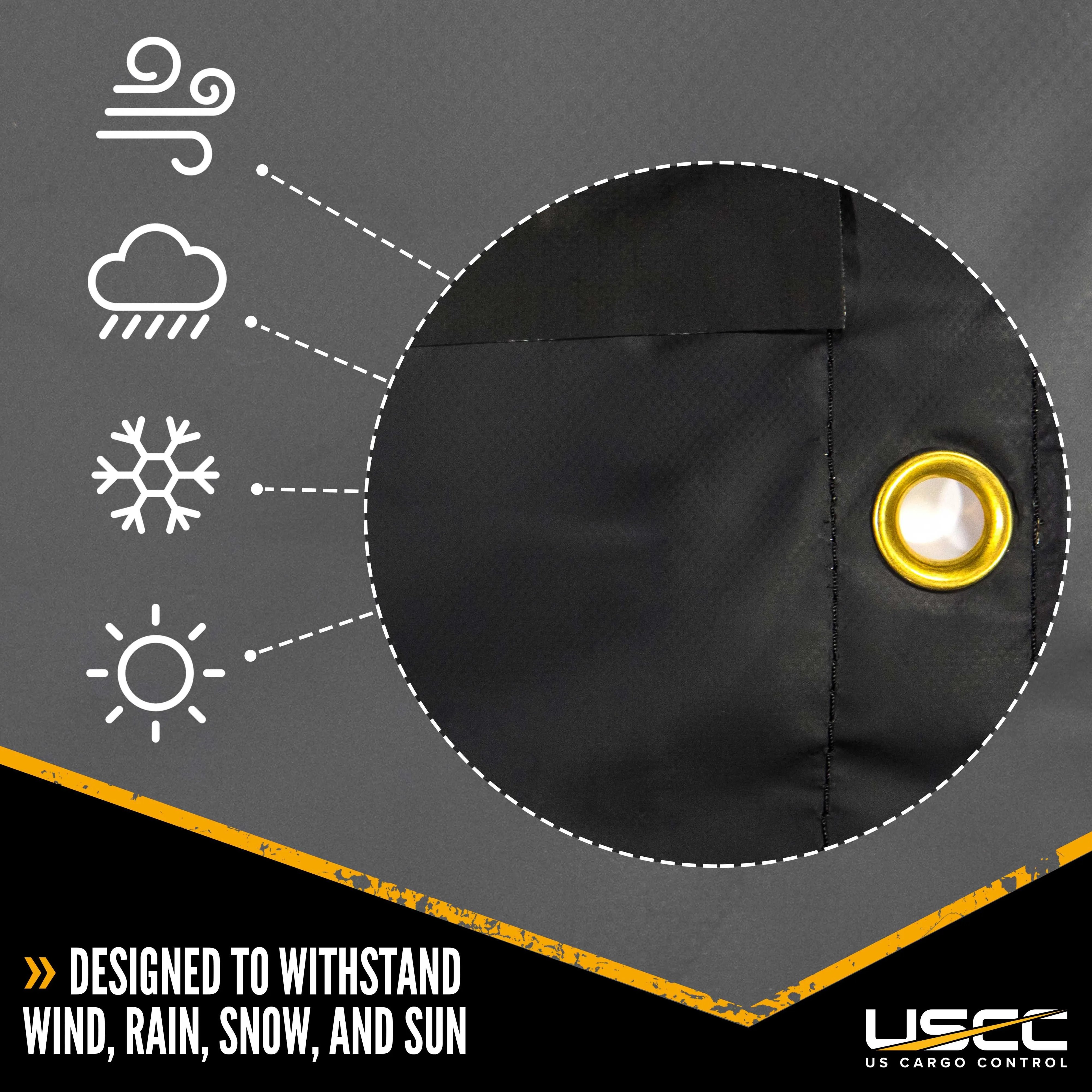 Lumber Tarp - 24' x 28' (8' Drop & Flap) - 14 oz./18 oz. Combo Black Tarp
