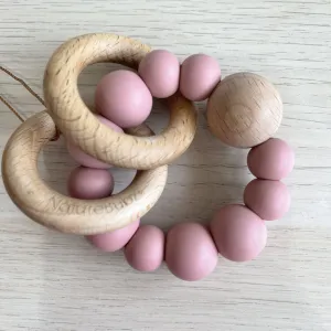 Luna Rattle/Teether - Rose