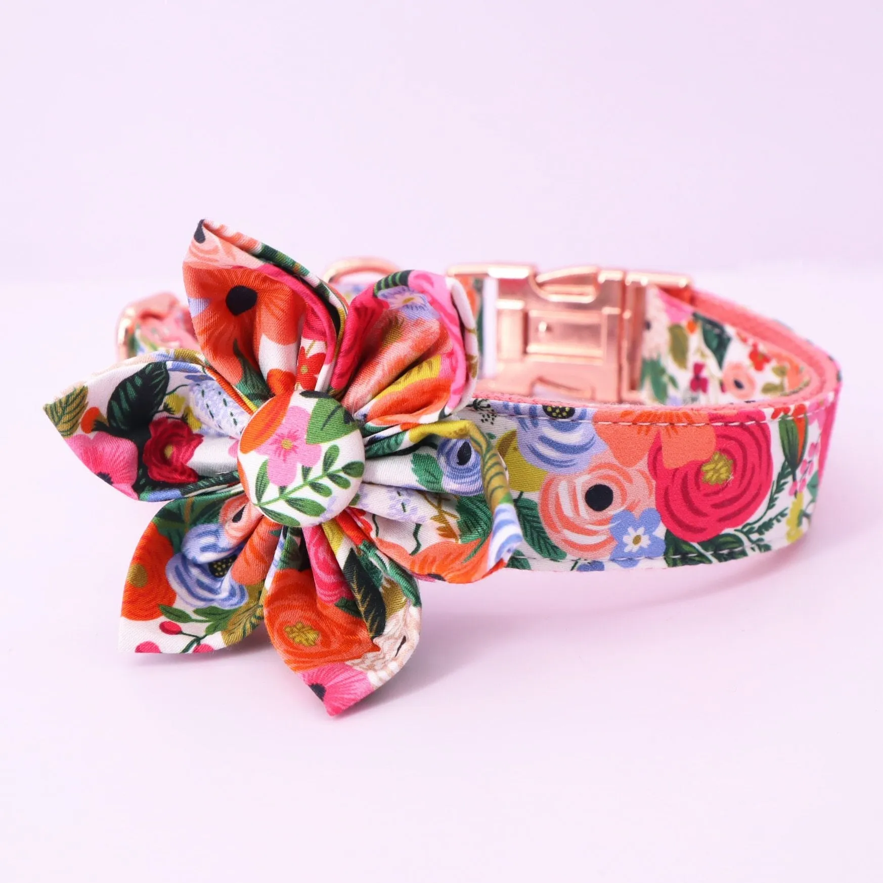 Magical Florals: Personalized SET: Bow And Flower Collar, Bandana, Harness And Leash