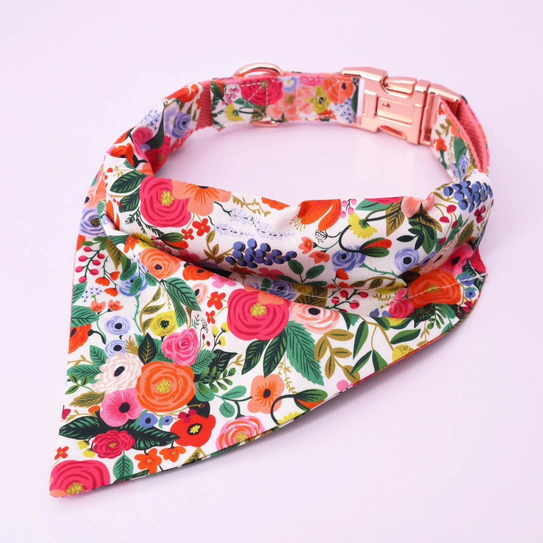 Magical Florals: Personalized SET: Bow And Flower Collar, Bandana, Harness And Leash