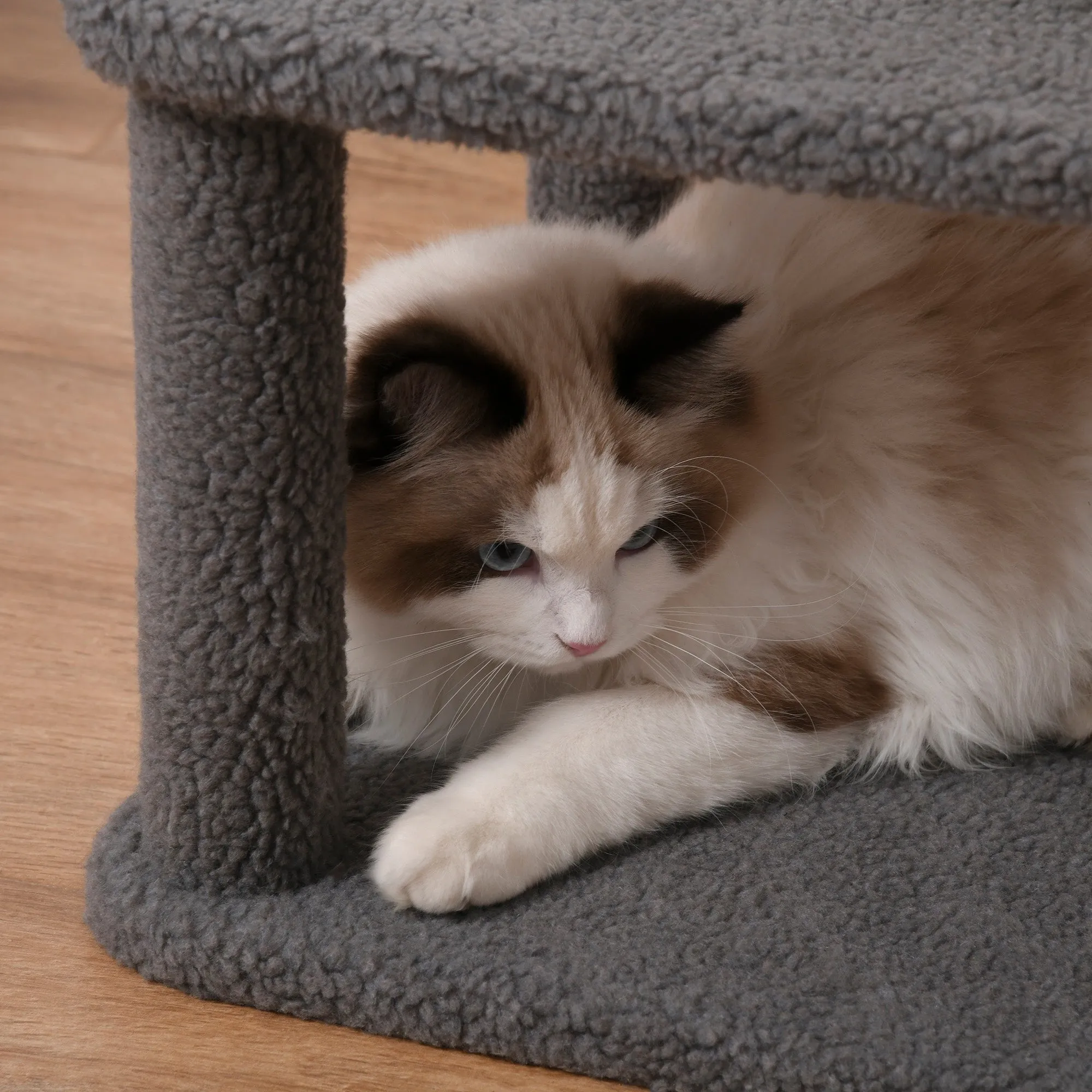 Multi-Level Cat Tower with Plush Perches, 96H cm - Grey