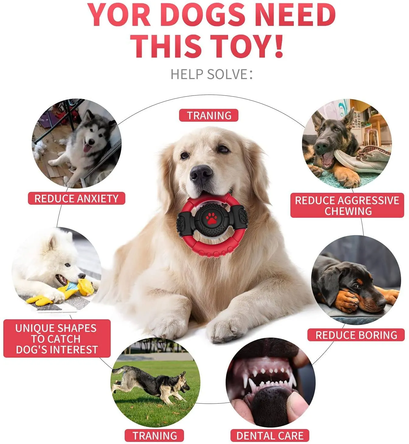 Natural Rubber Dog Teeth Cleaning Toys
