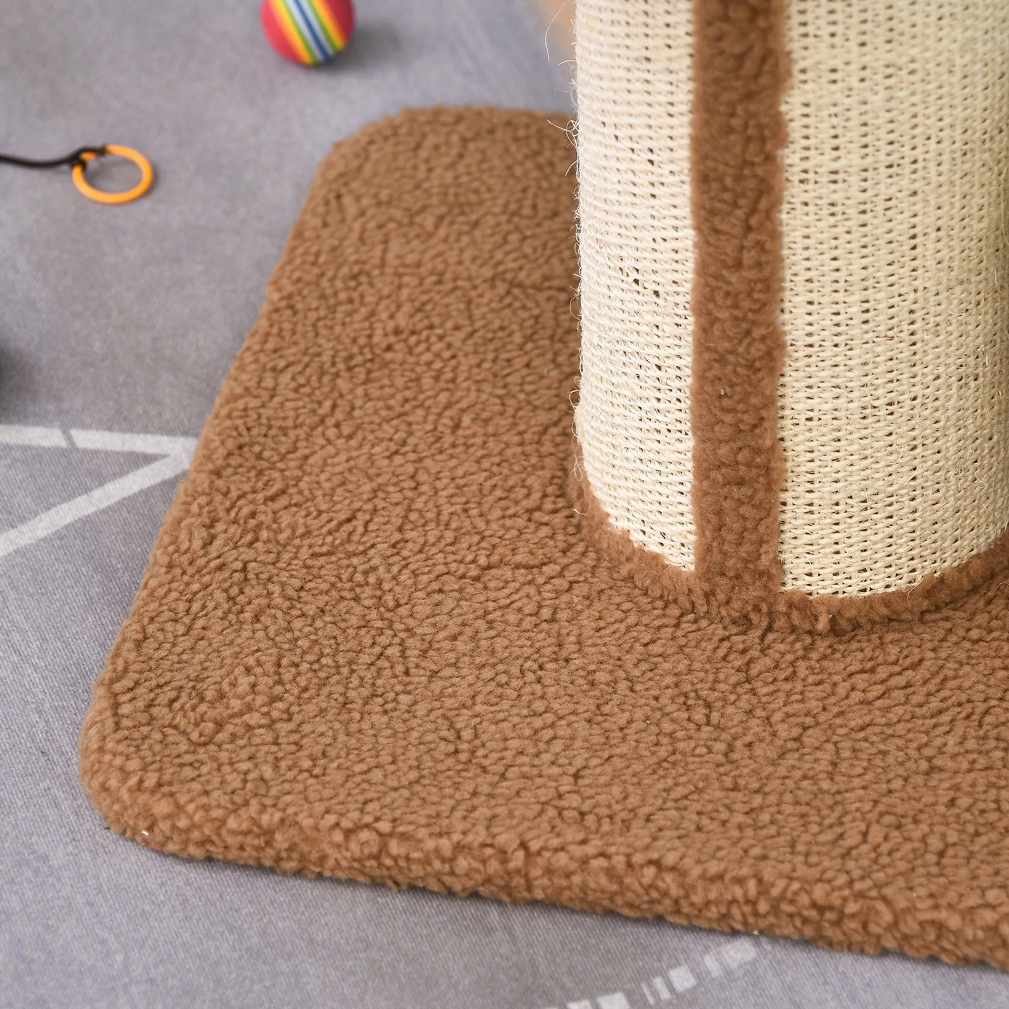PawHut 2-Tier Cat Kitten Resting Tree w/ Top Basket Cushion Sisal Post Brown