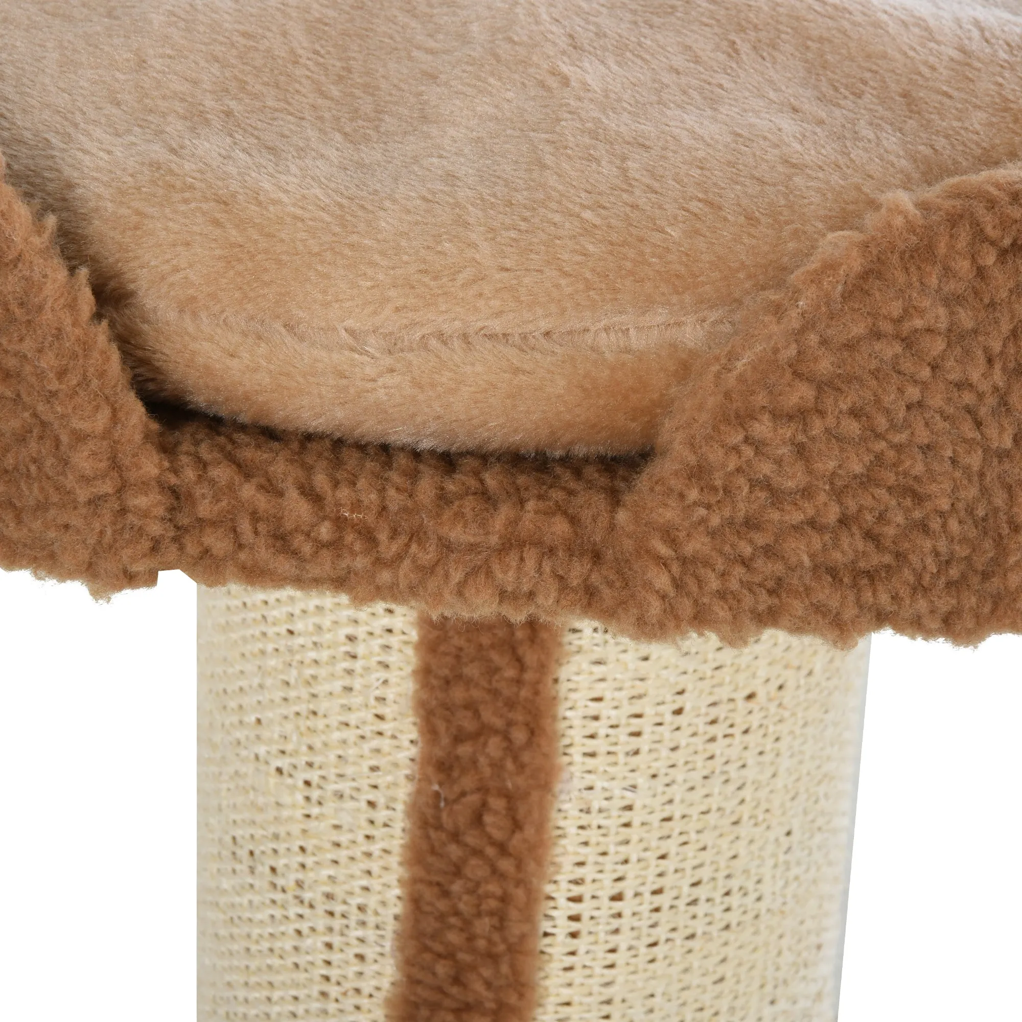 PawHut 2-Tier Cat Kitten Resting Tree w/ Top Basket Cushion Sisal Post Brown
