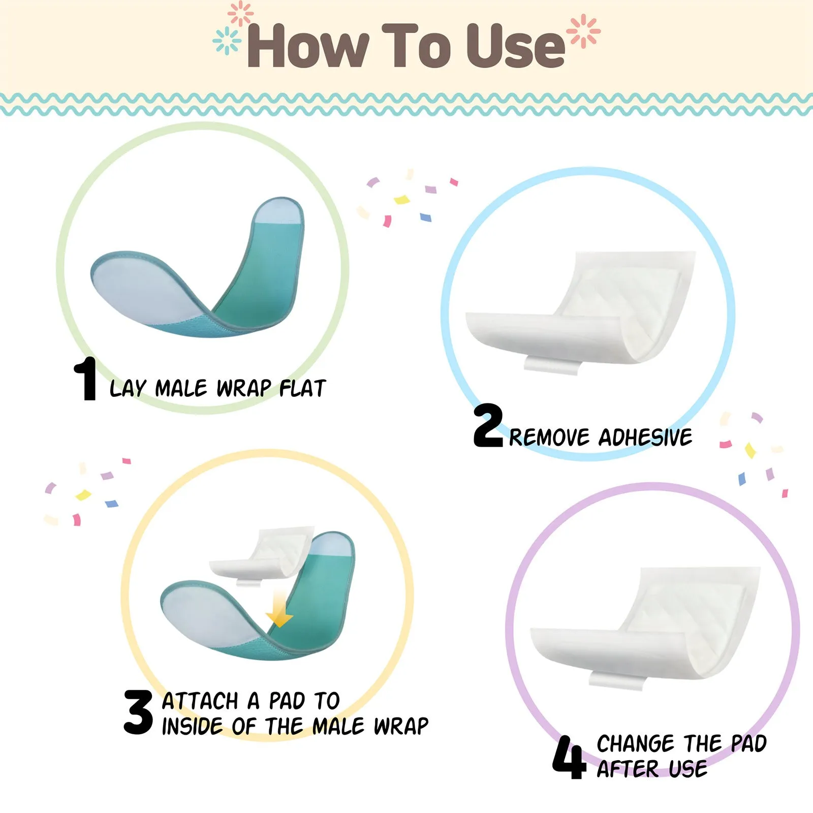 PawPang L Dog Wrap Reusable Male   10 Ct M Diaper Booster Pads Disposable