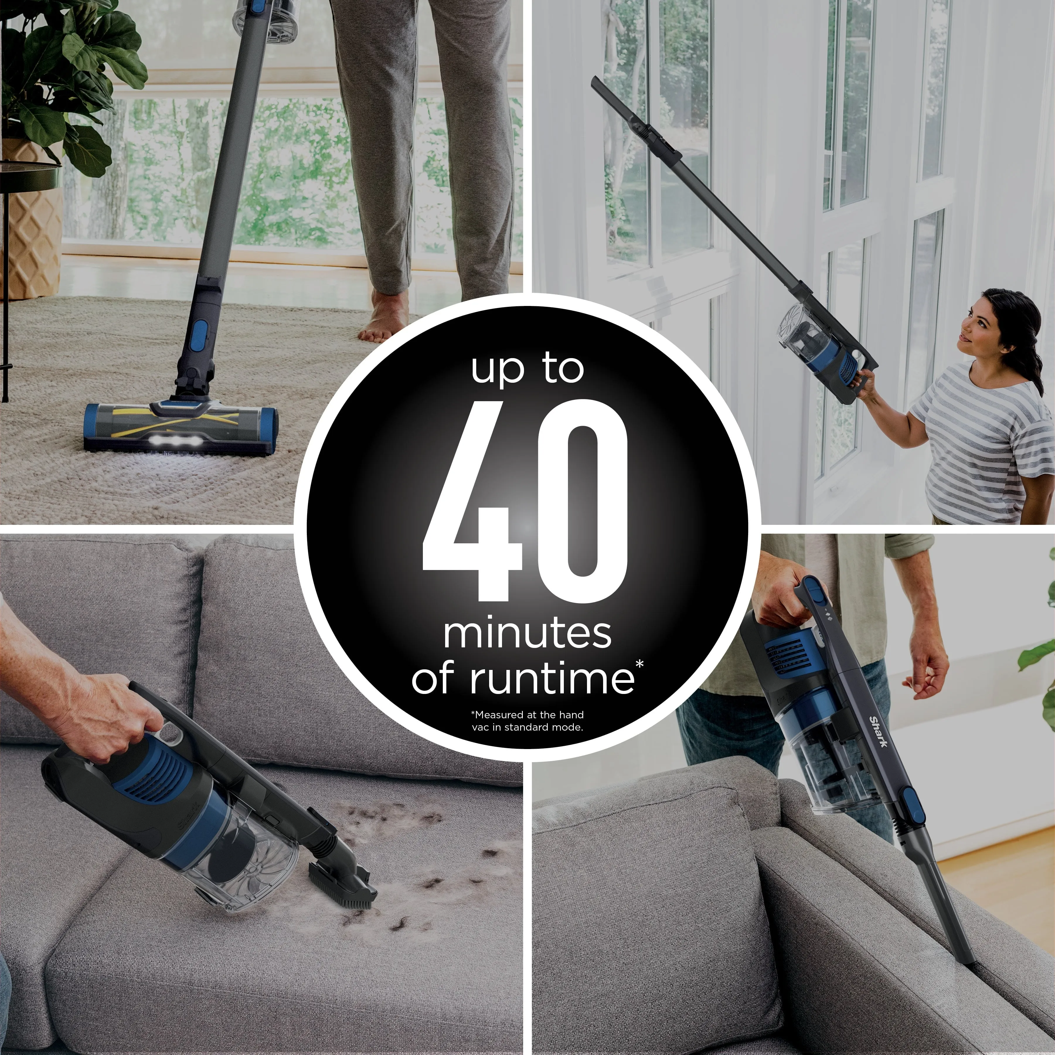 Shark Pet Pro Cordless Stick Vacuum Cleaner with Powerfins Brushroll, 40-Min Runtime, WZ250