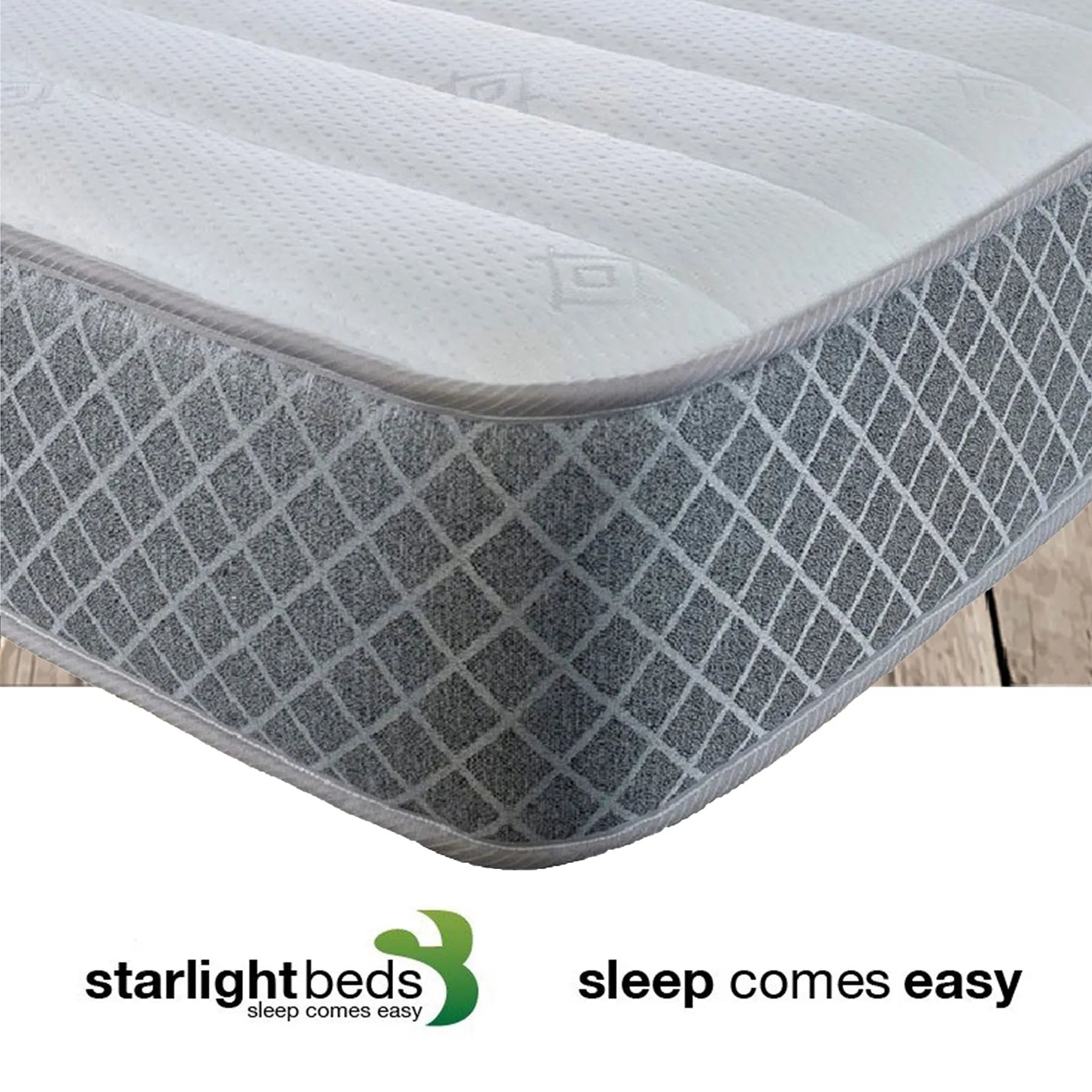 Starlight Beds™ 7" Deep Budget Friendly Classic Straight line design with Cool touch finish Memory foam and Spring Mattress