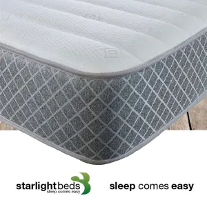 Starlight Beds™ 7" Deep Budget Friendly Classic Straight line design with Cool touch finish Memory foam and Spring Mattress