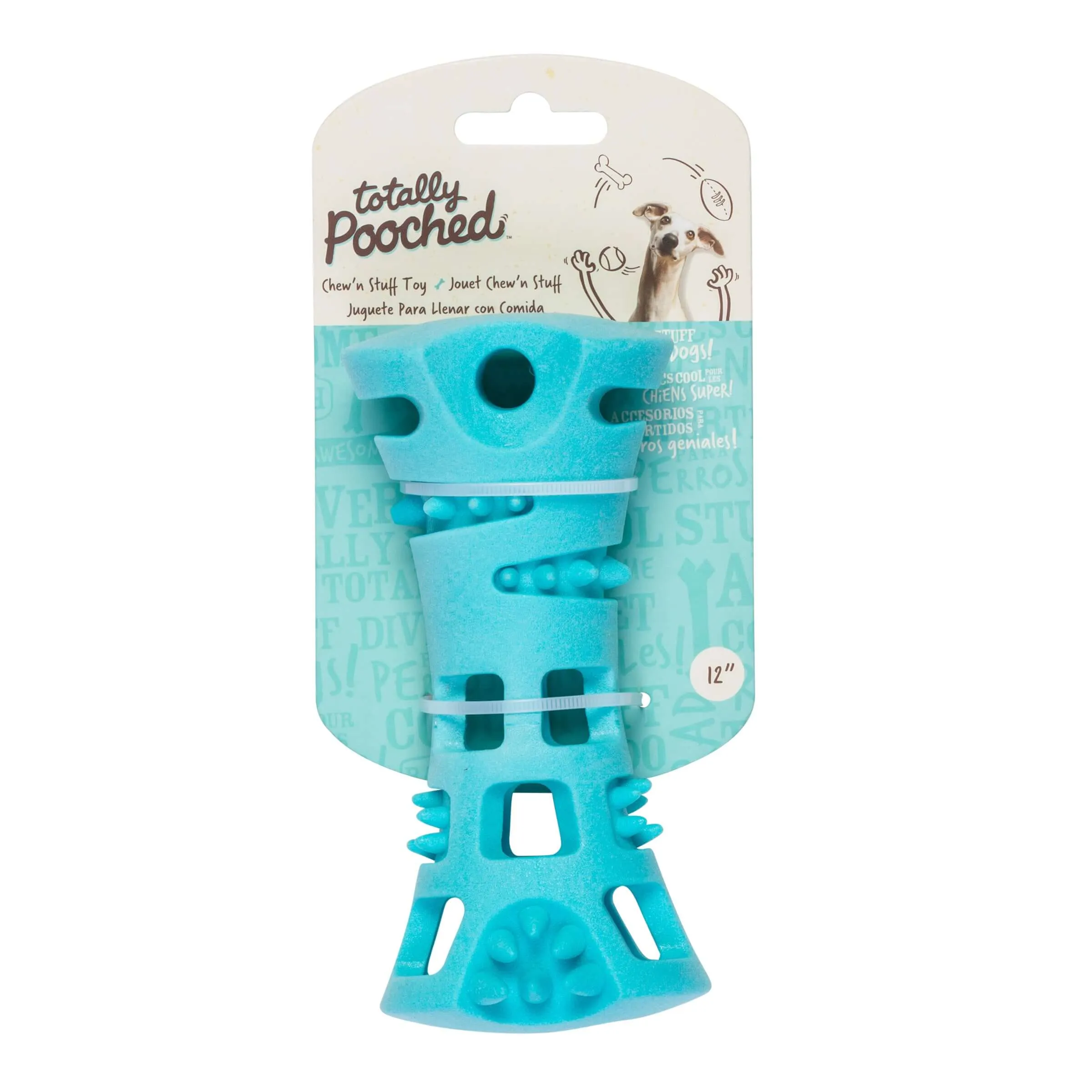 Totally Pooched Chew n' Stuff Dog toy, Foam Rubber, 6"