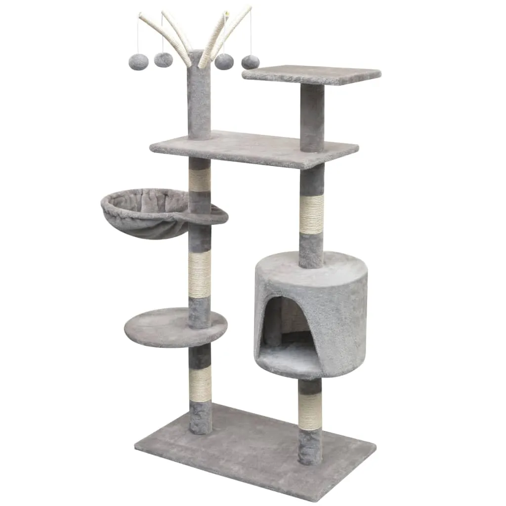 vidaXL Cat Tree with Sisal Scratching Posts 125 cm Grey