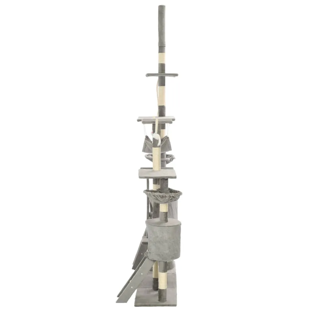 vidaXL Cat Tree with Sisal Scratching Posts 230-250 cm Grey