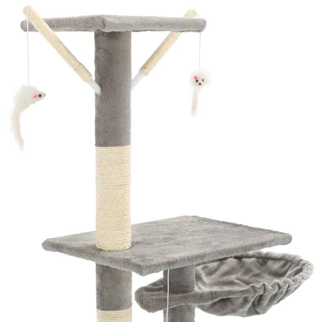 vidaXL Cat Tree with Sisal Scratching Posts 230-250 cm Grey