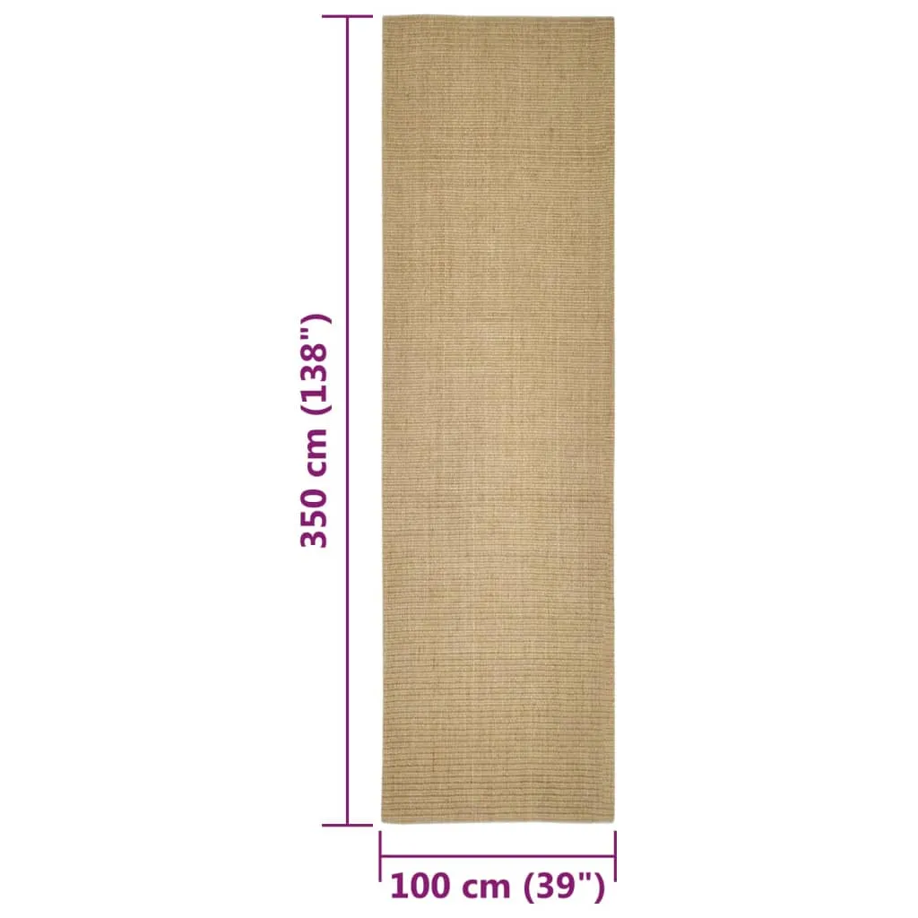 vidaXL Sisal Rug for Scratching Post 100x350 cm