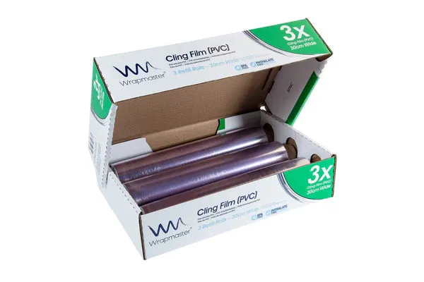 Wrapmaster PVC film refills for the COMPACT 1500 dispenser 30 x 225m 3 rolls (31C61)
