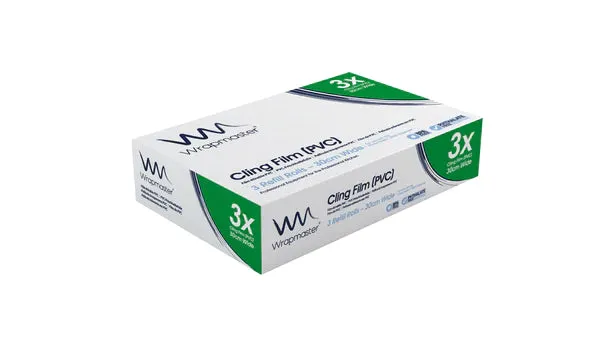 Wrapmaster PVC film refills for the COMPACT 1500 dispenser 30 x 225m 3 rolls (31C61)