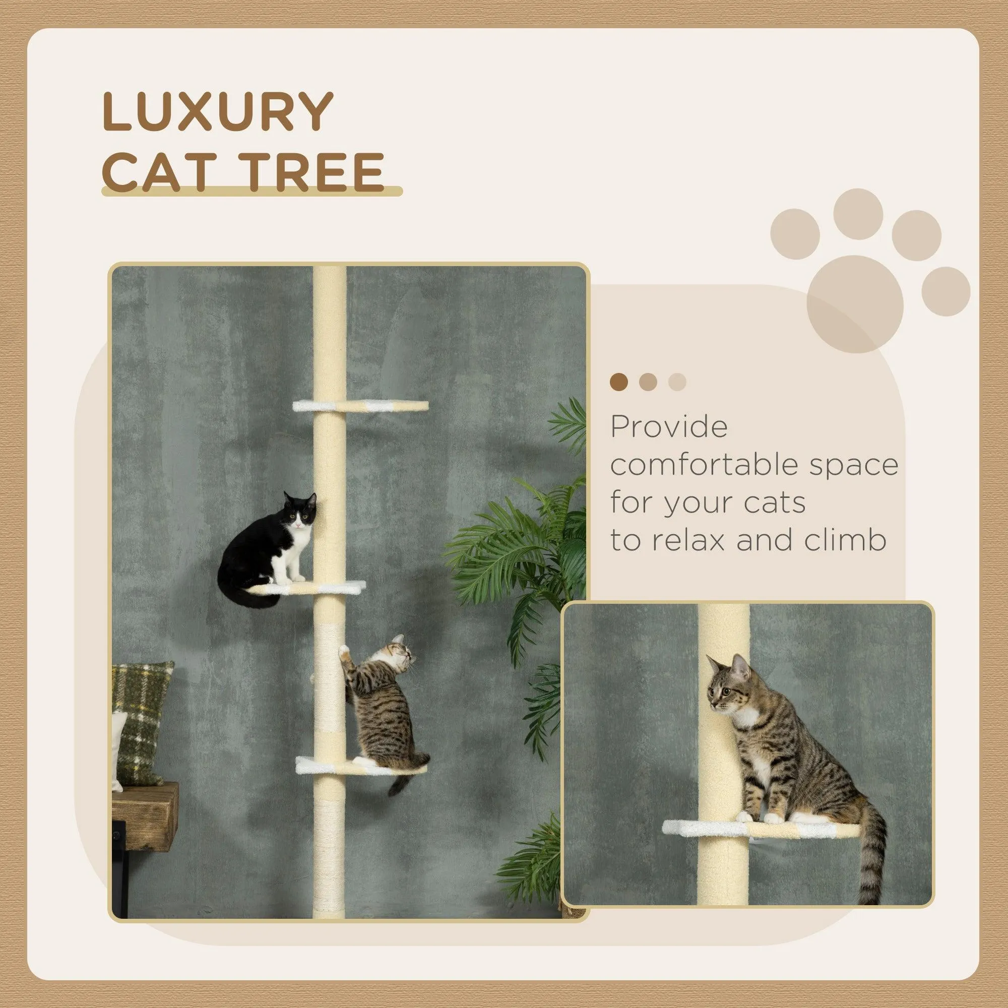 Yellow Cat Tower with Adjustable Height