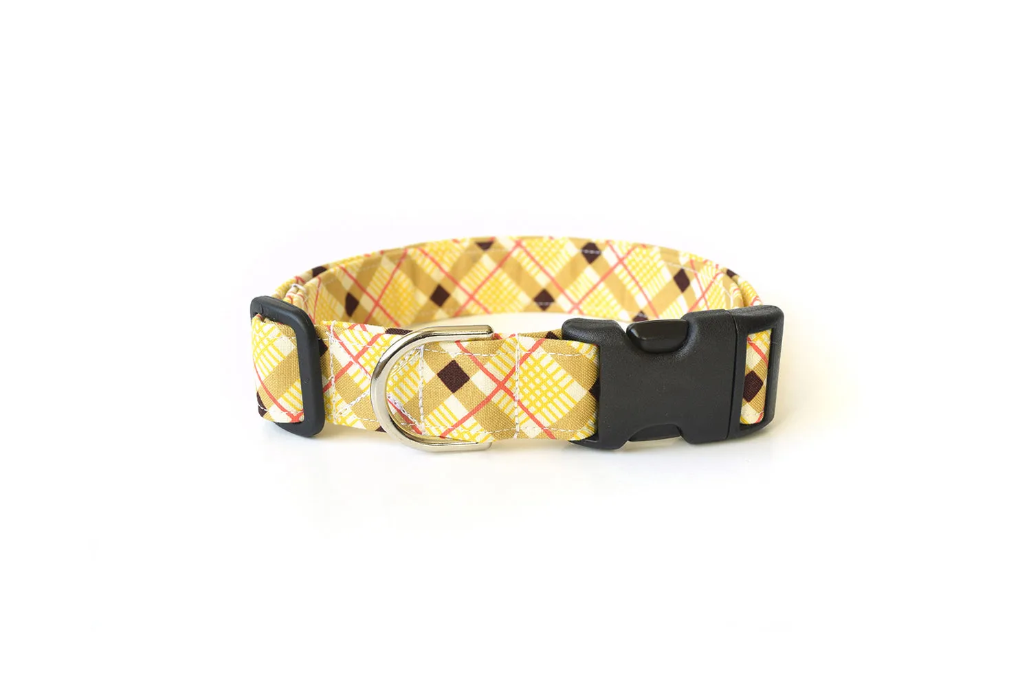 Yellow Plaid Dog Collar